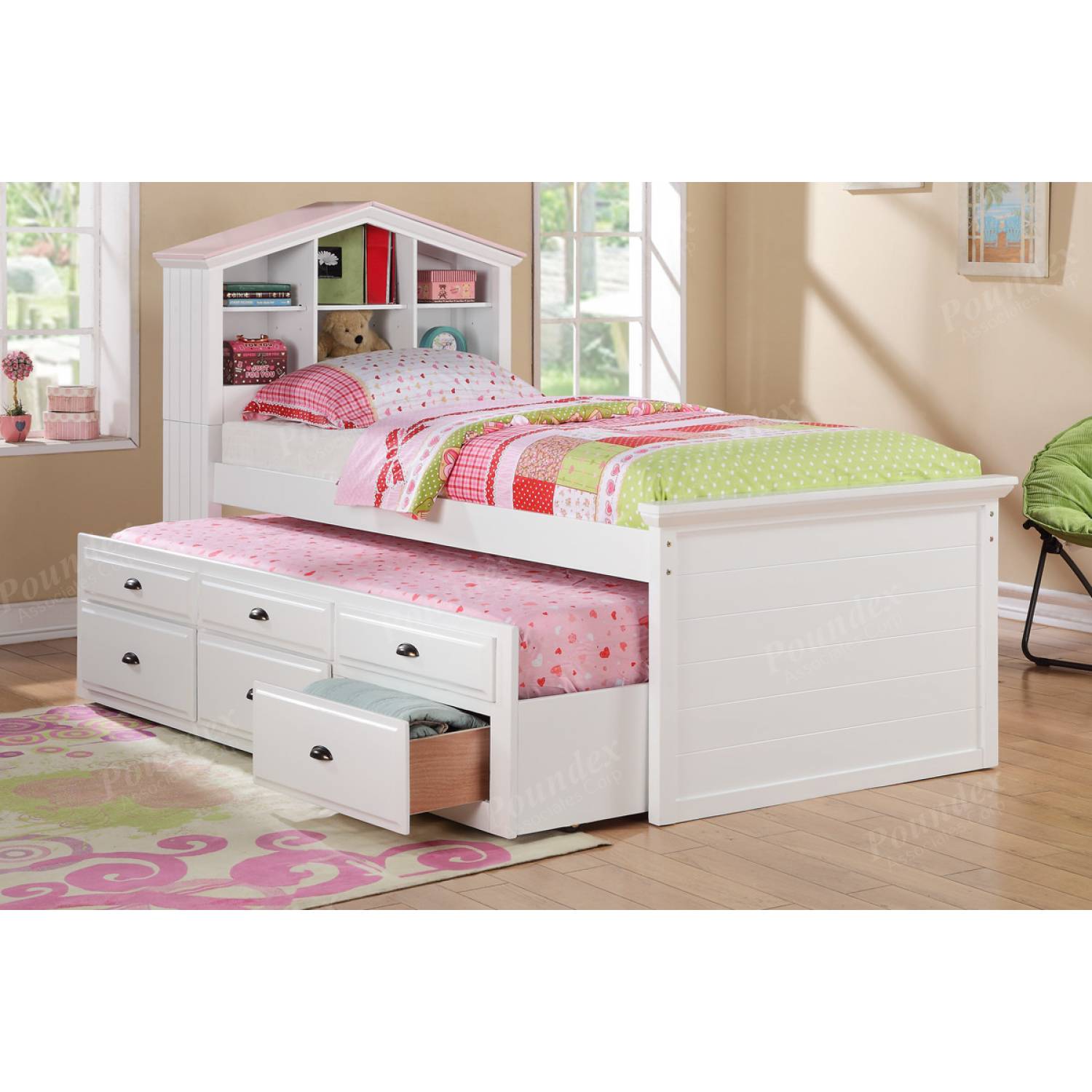 Twin bed for hot sale girl with trundle